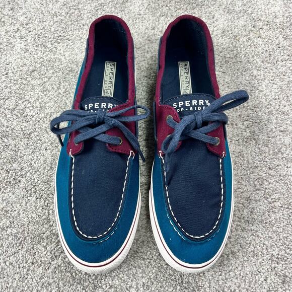 Sperry Topsider women’s size 10 in maroon, navy and green - Picture 1 of 7